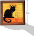 3dRose Le Chat Noir-Advertising, Art Nouveau, Black Cat, Cat, Cats, Chat Noir, Le Chat Trivet with Ceramic Tile, 8 by 8", Brown...