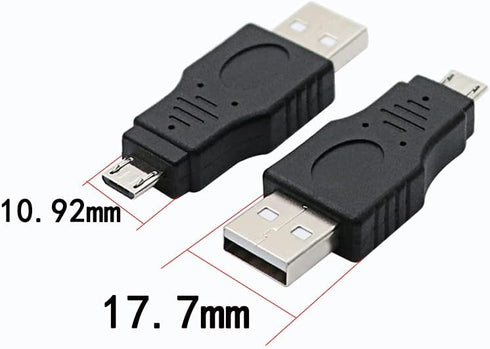 USB 2.0 Adapter A Male to Micro Male Black (3 Pack) USB a Male to Micro Male Adaptor...