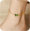 Green Butterfly Anklets for Women Waterproof Dainty 18k Gold Plated Ankle Bracelets Stainless Steel Cuban Link Foot Chain Anklet Summer Beach Foot...