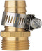 2 Pack 5/8 Inch Brass Male Thread Hose Repair Mender Hose Connectors with Stainless Clamp...