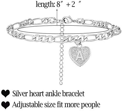 choice of all Silver Ankle Bracelet for Women Initial Anklet Figaro Cuban Link Bracelet with Initials Anklets Bracelets for Girls Beach Jewelry...