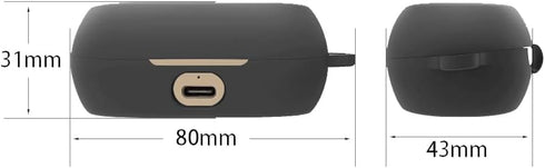LEFXMOPHY Protective Case Cover Compatible with Jabra Elite 7 Pro Black Silicone Protective Protector Skin with Clip...