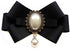 Black Bow Brooches Pin For Woman Girls Pre-Tied Collar Neck Clips Bow Tie JW59...