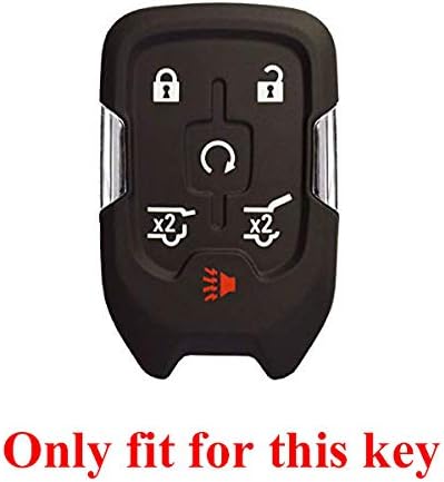2pcs 6 Buttons Smart Key Fob Cover Case Remote Protector Skin Keyless Jacket Holder Compatible with Chevrolet Suburban Tahoe 2015 2016 2017 2018 2...