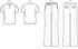 Know Me Men's Short Sleeve Polo Shirt and Slim Fit Bell Bottom Pants Sewing Pattern Kit, Design Code ME2035, Sizes 34-36-38-40-42...