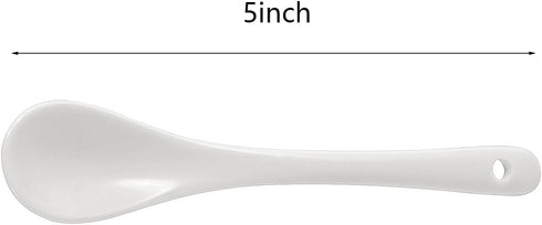 Set of 6 Premium White Porcelain Coffee Spoons for Espresso, Tea, Sauces, and Desserts...