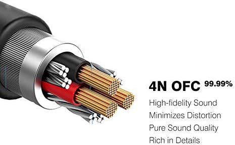 DUKABEL Long Headset Splitter Cable (4ft/1.2m), 3-Pole TRS Microphone(Male) & Audio(Male) to Single 4-Pole TRRS (Famle) Jack Headphone Adapter/Cry...