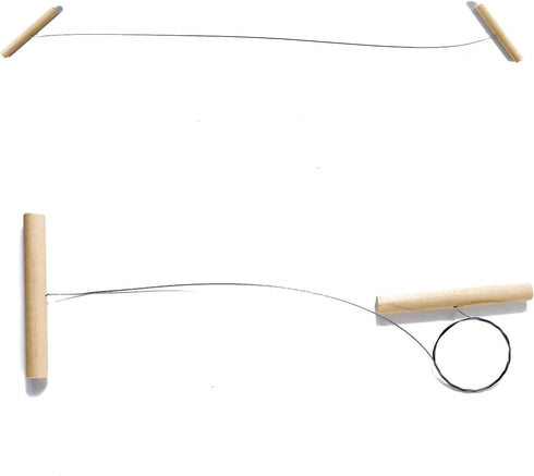 TIHOOD 12PCS Wire Clay Cutter with Wood Handle Steel Wire Cutting Tools for Cheese Plasticine Dough Clay Ceramic Art Sculpture Cutting Pottery Too...