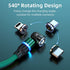 Magnetic Charging Cable 4-Pack 3 in 1 Nylon Braided USB Phone Charger 360 Rotating Compatible with Micro USB Type C iProduct and Most Devices (6.6...