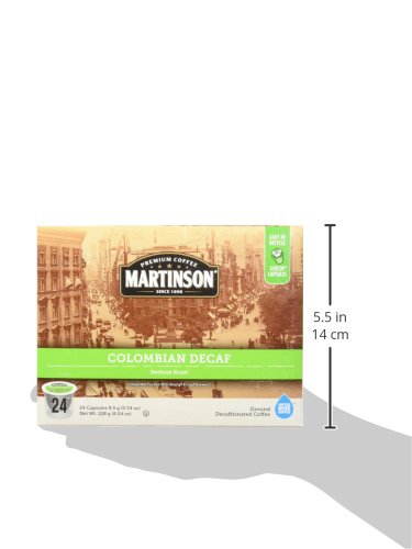 Martinson Colombian Decaf, Medium Roast Coffee, Keurig K-Cup Brewer Compatible Pods, 24 Count (Pack of 1)...