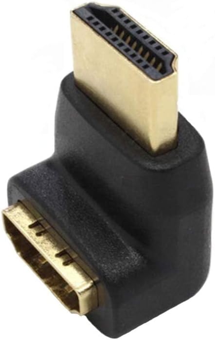 SatelliteSale Digital HDMI Male to Female Right Angle 4K HDR PVC Black Adapter 270 Degree...
