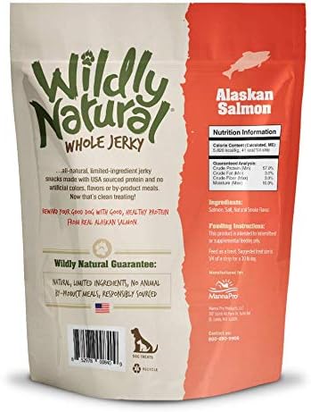 Whole Jerky Dog Treats | Limited Ingredient, Made in USA Jerky | Grain Free & Nothing Artificial | Alaskan Salmon, 5 oz...
