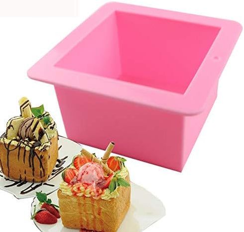 BAKER DEPOT 500ML Silicone Mold for Handmade Soap Mold Toast Mold Bread Mould, Set of 2...