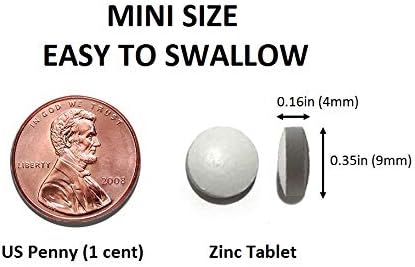 Zinc (as Zinc Gluconate) 25 mg, 100 Mini Size Easy to Swallow Tablets – Immune Support, Essential Mineral Antioxidant, Healthy Living, Gluten Free...
