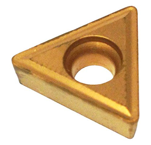 HHIP 6004-6142 TCMT-432 Tin Coated C5 Triangle Positive Rake Carbide Insert, 1/2" IC...