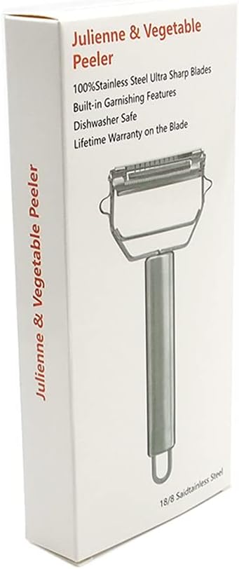 Ultra Sharp Vegetable Peeler?Stainless Steel 2 in 1 Julienne Vegetable Peeler Perfect for Carrot Potato Cucumber Gadget Vegetable Fruit (Silver)...
