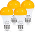 L LOHAS LED 40W Equivalent A19 Amber Porch Light Bulbs, 6W Dusk to Dawn Sensor Yellow Bug Light Bulbs for Outdoor, 2000K E26, 4 Pack...
