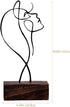 Veemoon Wrought Iron Line Characters Abstract Minimalist Female Statue Minimalist Facial Line Sculpture Home Table Ornament Tabletop Shelves Deskt...