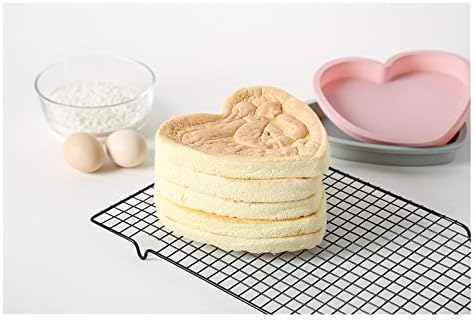 2Pack 6 Inch Silicone Heart Pans Rainbow Cake Baking Pans Heart Cake Layer Pan Set Non-Stick Silicone Cake Bakeware Mold for Wedding Mother's Day ...