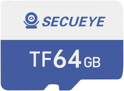 SECUEYE 64GB TF Memory Card Class 10 FAT32 High Speed Reading/Writing 24/7 Recording for Security Camera Dash Cam and More...