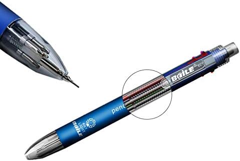 5 + 1 Multifunction Pen Set 0.7mm Colored Ballpoint Pen and 0.5mm Mechanical Pencil in One Pen Package Contains 5pcs Pens and 30pcs Pen Refills an...