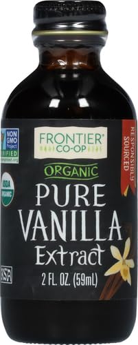 Frontier Co-op Organic Vanilla Extract, 2 Ounce Glass Bottle, Buttery Smooth, Sugar-Free Flavor For Smoothies and More...