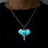 Luminous Elephant Necklace for Women Men Lucky Animal Elephant Head Pendant Necklace Elephant Gift Jewelry for Girls Glowing in the Dark...