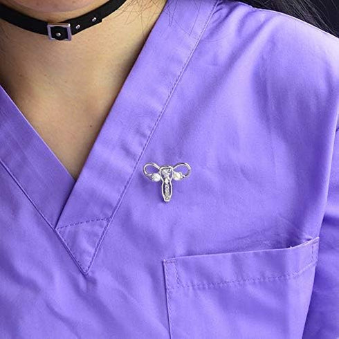 3 Pics Personality Human Body Organ Uterus Rhinestones Brooch Pin Doctor Nurse Clothing Jacket Jewery Gift...