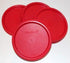 Tupperware Modular Mates Set of 4 Sheer #1 Rounds - 7 oz. Capacity Each - Liquid & Airtight Red Seals...