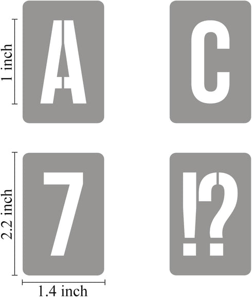 1 Inch Alphabet Letter Stencils for Painting - 42 Pack Letter and Number Stencil Templates with Signs for Painting on Wood, Reusable Numbers and L...