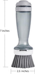 CQT Dish Brush with Soap Dispenser for Dishes, Kitchen Sink, Pot, Pan Scrubbing, 1 Brush 2 Refills...