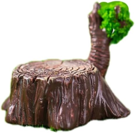Wooden Pile Spring Garden Miniature Figurines Fairy Village Accessories Mini Animal Sets Micro Landscape Pond Mushroom Bridge Tree Ornament for Sp...