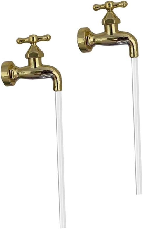 2 Sets Fountain Faucet Courtyard Decor Watering Fountain Invisible Faucet Floating Spout Garden Decor Watering Can Faucet Flow Device Ornament Out...