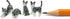 ChangThai Design Tiny ½ Inch Gray Tabby Cat Set 4 Pieces - Miniature Hand Made Ceramic Cats Kittens Kitty Feline Animals Cute Porcelain Decorative...