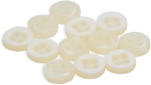 12 Pcs White Buttons - 4 Hole 14l Buttons for Sewing Size 0,35” 0,4” 0,45” Round Buttons for Crafts & DIY – Plastic 9,10,11mm Buttons - Sewing Acc...