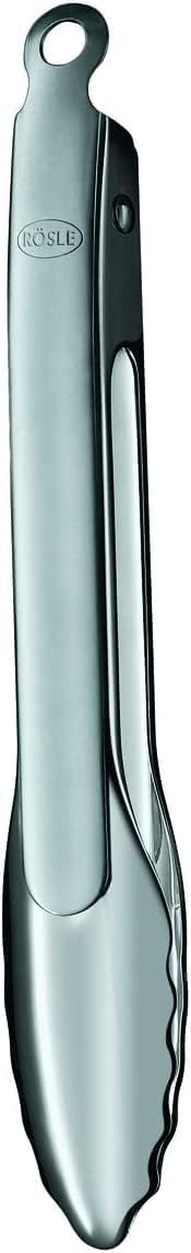Roesle 12915 Stainless Steel One-Handed Lock & Release Tongs 9 in...