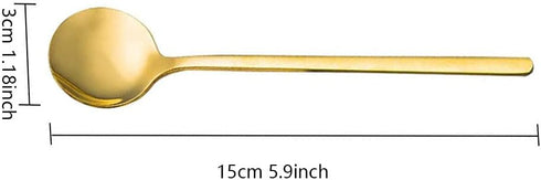 Gold Plated Stainless Steel Espresso Spoon Long Handle Stirring Spoon Long Handle Mixing Spoon Mini Teaspoons Set Ice Teaspoon for Mixing, Cocktai...