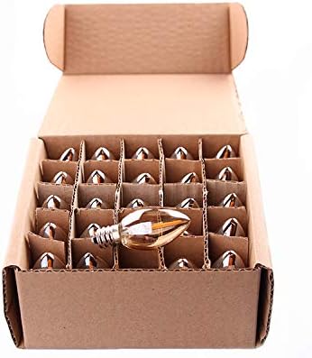 C7 LED Nignt Light Bulb,Classical Edison Style E12 Candle Base, 0.5 Watt LED Filament Bulb, Sign Light Replacement Bulb,5 Watts Equivalent, Ultra ...