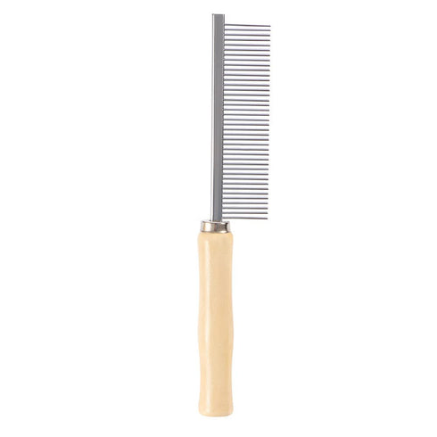 2Pcs Dog Cat Comb Grooming Comb with Wooden Handle Stainless Steel Teeth,Pet Grooming Slicker Brush, Open Knot Pet Hair Trimming for Dog Cat...