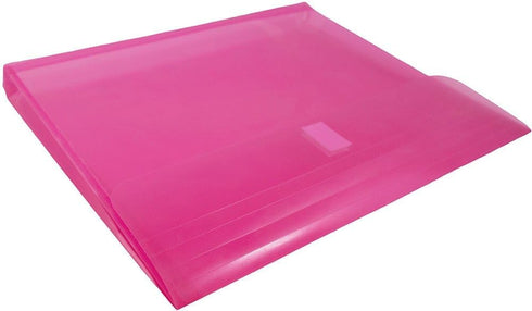 JAM PAPER Plastic Expansion Envelopes with Hook & Loop Closure - Letter Booklet - 9 3/4 x 13 with 1 Inch Expansion - Fuchsia Pink - 3/Pack...