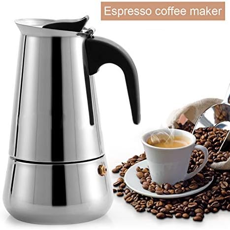 Coffee Maker, Stainless Steel Coffee Pot Percolator Stovetop Espresso Latte Maker Percolator Stove Top Filter Coffee Maker Pot Easy Clean (300ML 6...