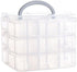 3 Layers 18 Compartments Clear Storage Box, Large Grids Clear Plastic Jewelry Box Organizer Storage Container, Storage Box for Jewelry, Art DIY Cr...