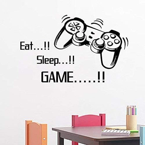 Home Find Game Wall Decals Eat Sleep Game Quote Wall Stickers Gamers World for Net Bar Living Rooms Bedroom Removable Kids and Boys Rooms Decorati...