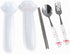 3 Piece Cartoon Cute Cat Claw Spoon Fork Chopstick Set Outdoor Camping Portable Tableware Set(pink)...