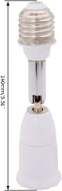 1Pc White E26/E27 Light Bulb Socket Extender Adapter 180 Degree Bendable Light Fixture E26/E27 to E26/E27 Base Adjustable E26/E27 to E26/E27 Socke...