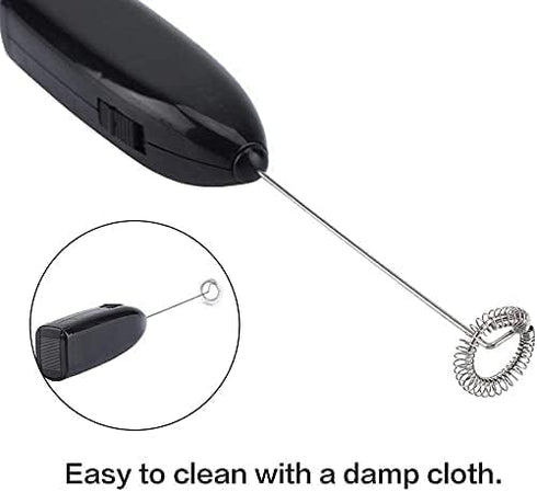 Black Milk Frother Handheld, Automatic Milk Foam Maker for BulletCoffee, Matcha, Stainless Steel Whisk Battery Operated Drink Mixer Blender Practi...