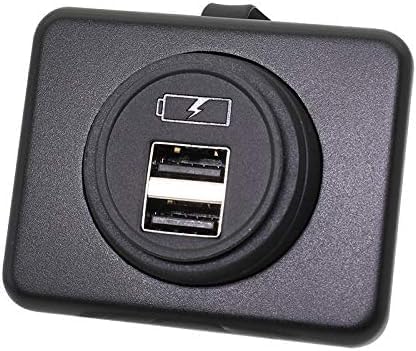 RV USB Outlet DAMAVO YM1236 Panel Dual Port Charger Socket, 12V-24V Car Charger Female, Bus, Boat, Automotive Marine ATV Truck (Surface Mount Inst...