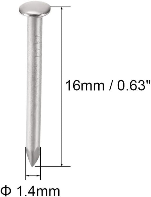 uxcell Small Tiny Hardware Nails Carbon Steel 1.4X16mm(DxL) for DIY Decorative Wooden Boxes Accessories Silver Tone 200pcs...