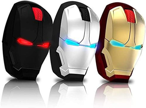 Ergonomic Wireless Mouse, Cool Iron Man Mouse 2.4G Portable Mobile Computer Mouse with USB Nano Receiver for Notebook, PC, Laptop, Computer, MacBo...