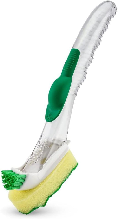 Libman Pot and Pan Scrubbing Dish Wand Scrub Brush Bundle with Curved Kitchen Brush and Two Sponge Refills...